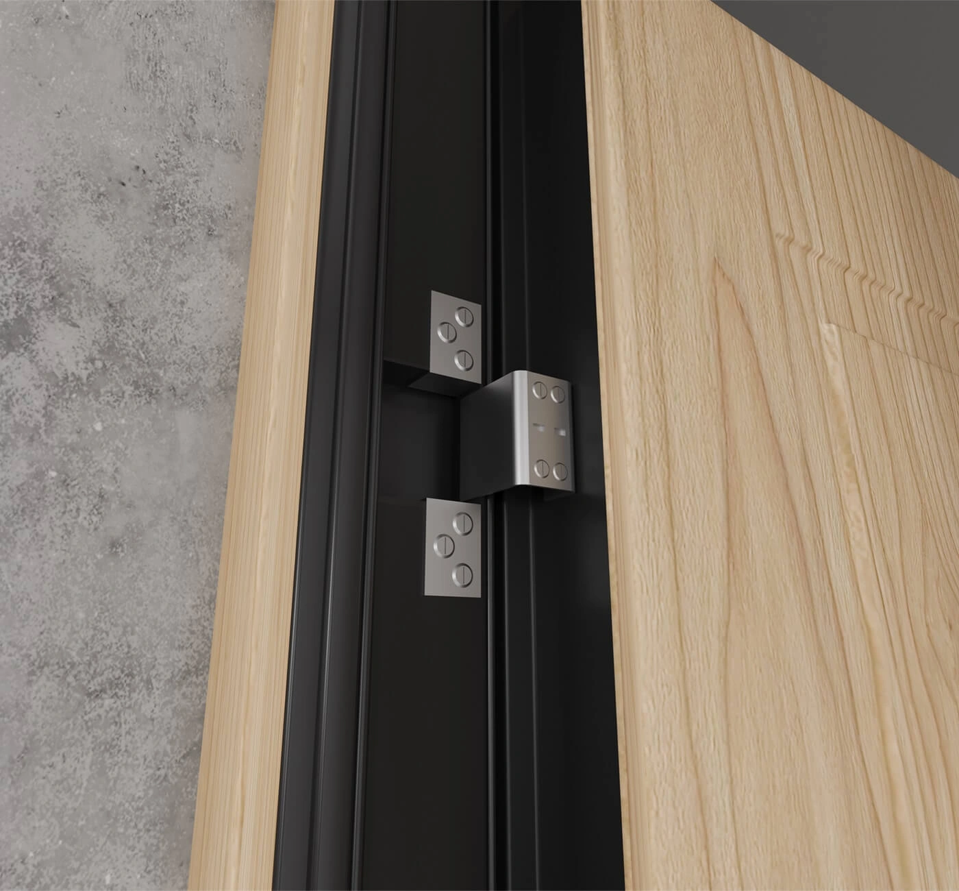 Скрытые петли, выдерживают до 350 кг веса двери